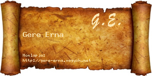 Gere Erna névjegykártya